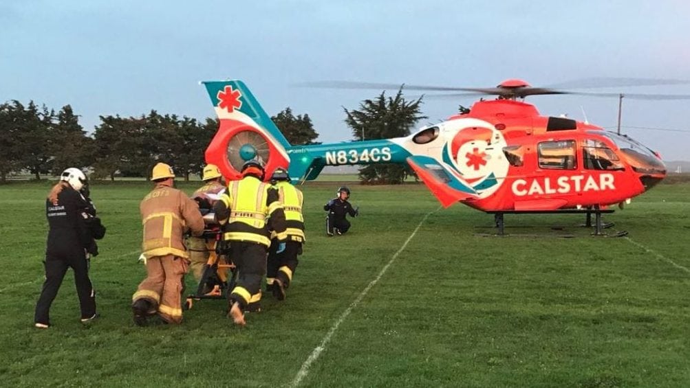 One person was airlifted to Santa Barbara Cottage Hospital. Photo Courtesy Santa Barbara County Fire Department.