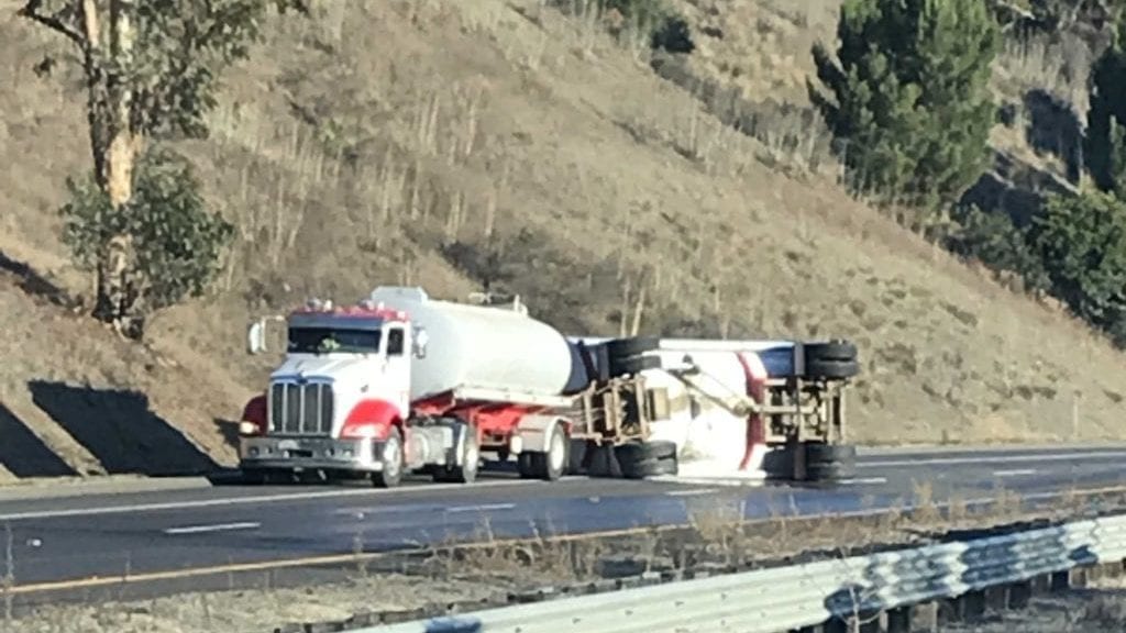 UPDATE: Hwy 101 south of San Luis Obispo reopened after tanker truck crash
