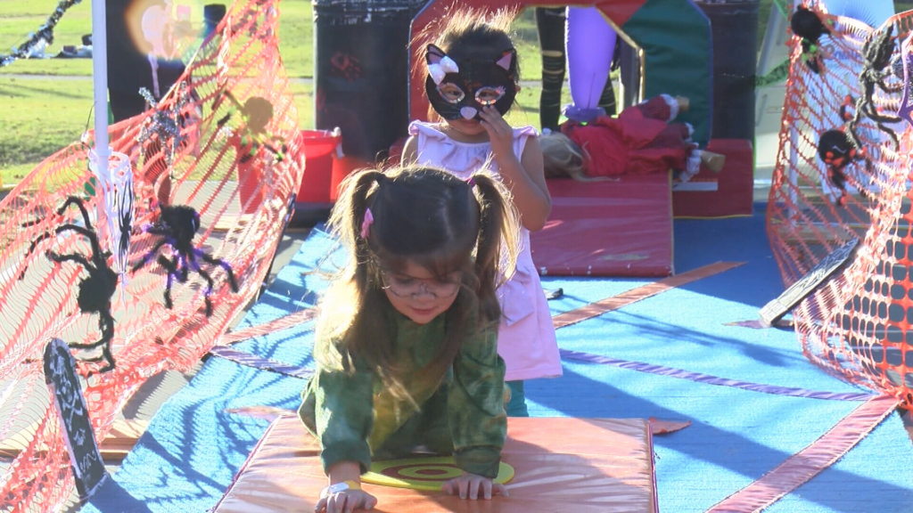 Kids were entertained with an obstacle course at this year's Boo Bash in San Luis Obispo. (KSBY photo)