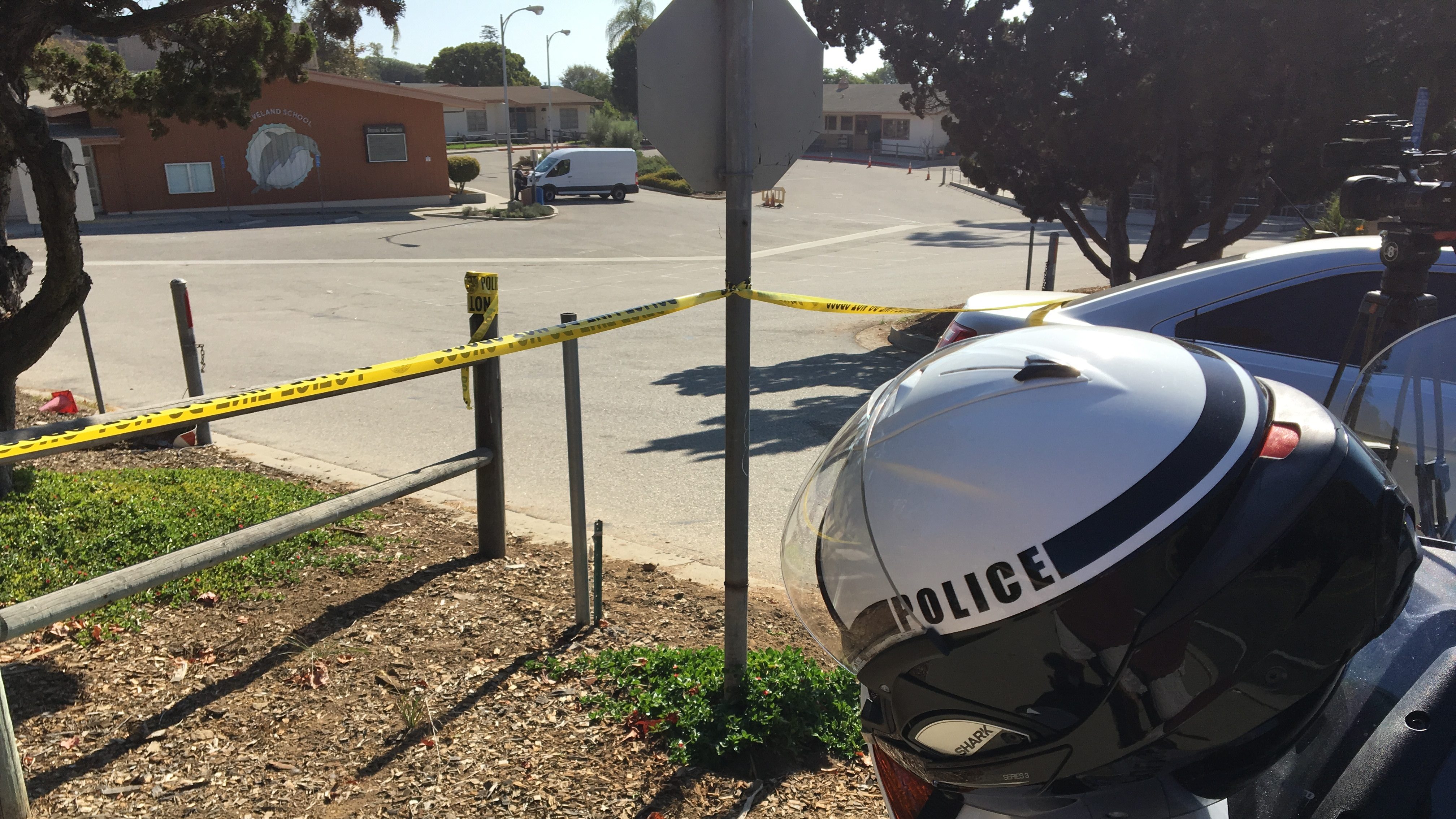 Police on scene at Cleveland Elementary Thursday. (KSBY photo)