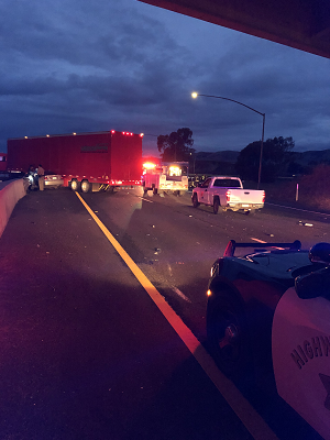 UPDATE: Semi-truck crash causes major traffic backup on Hwy 101 in ...
