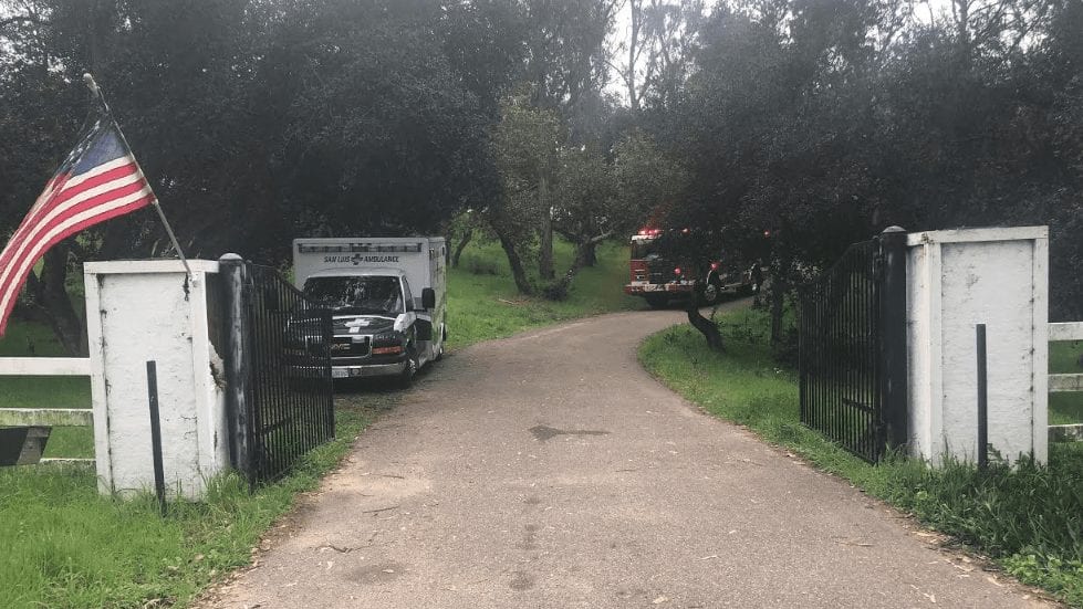 Fire and medics on scene along Willow Road in Nipomo Wednesday morning. (KSBY photo)