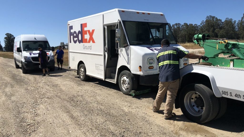 fedex truck crash california