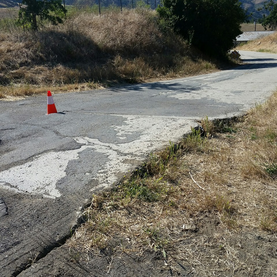 A stretch of Old Coast Highway closed due to buckling. (County of SB photo)